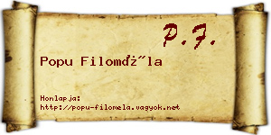 Popu Filoméla névjegykártya